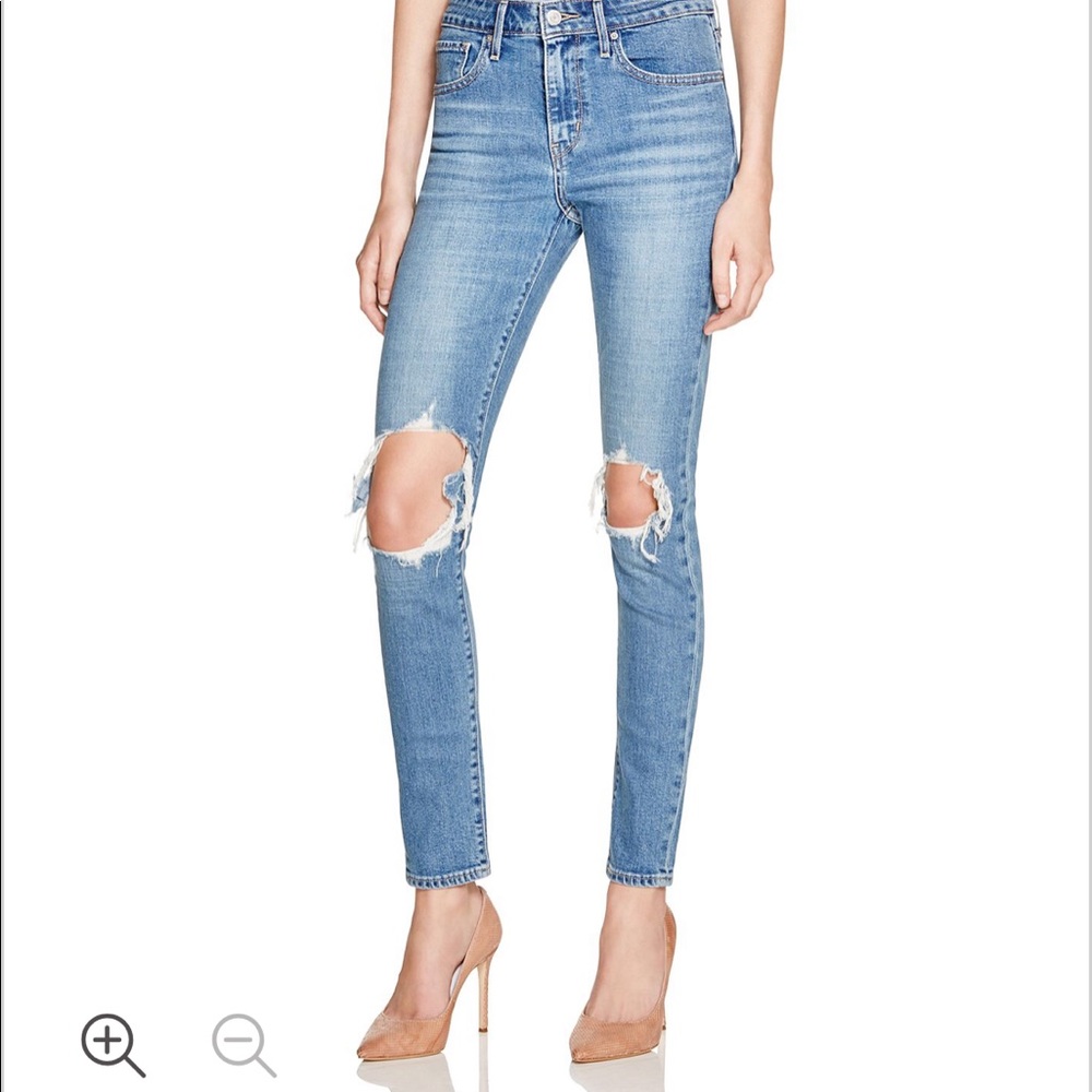 Levi’s 721 high rise distressed skinny jeans